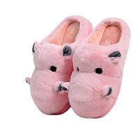 YILANLAN Pantoufles en coton hippo pour femmes hiver avec chaussures de fourrure intérieure épaisses et chaudes pour hommes (37/38 EU, Rose clair)
