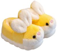 YILANLAN Pantoufles pour femmes Chaussons de lapin animaux Chaussons en coton d'hiver doux et chauds (Yellow s, Adulte, Femme, 38, Numérique (intervalle), Système Taille Chaussures EU, 39, Moyen)