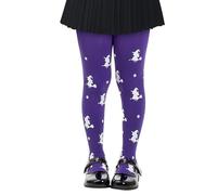 Yilanmy Collants d'Halloween pour filles - Violet - Toile d'araignée - Sorcière - Chauve-souris - Collants d'Halloween - Costume pour enfants, Sorcière violette, 4-6 ans