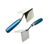 Yilceemy 2 pièces Truelle d'angle Inoxydable, Outil d'angle for Cloisons Sèches, 80 x 60 mm truelle d'angle intérieur truelle d'angle extérieur, adaptée aux travaux d'angle (bleu)