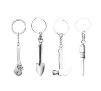 Yilceemy 4 Pièces de Mini Porte Clés Réglables, Porte clés Pelle, Porte clés Outil Clé, Peuvent être Gravés au Laser, Peuvent être Utilisés Comme Décorations de Sac à Dos et Cadeaux