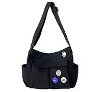 YILCER Sac à bandoulière en toile pour femmes et filles - Sac à bandoulière en toile esthétique - Sac fourre-tout hobo pour l'école, les voyages, le quotidien