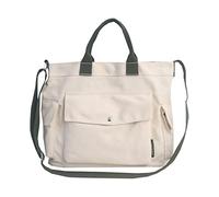 YILCER Sac fourre-tout en toile pour femme, sac fourre-tout d'école avec poches et compartiments, sac à bandoulière en toile à fermeture éclair, sac à bandoulière pour femme, homme, école, université,