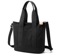 YILCER Sac japonais fourre-tout en toile fait à la main, avec fermeture Éclair, compartiments, pour l’université, le travail, les voyages, fourre-tout polyvalent pour femmes, type cartable, Small