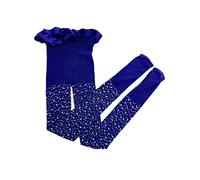 YILEEGOO Collants fins en résille scintillante avec strass pour petites filles, bleu marine, 2-7 ans
