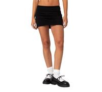 YILEEGOO Jupe Mini Stretch pour Femme Décontractée Taille Basse Couleur Unie Ajustée Jupe Bodycon Été Jupe Crayon Courte Jupe Streetwear, Noir , L