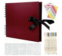 YILEEY Album Photo Scrapbooking avec Accessoires, Scrapbook Album 10x15, Livre 80 Pages, Couverture en carton dur, Cadeau pour Mariage, Anniversaire, Noël, Bricolage, Voyage, Bebe, Enfant, Bordeaux