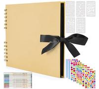 YILEEY Album Photo Scrapbooking avec Accessoires, Scrapbook Album 10x15, Livre DIY 80 Pages, Couverture en Carton Dur, Cadeau pour Mariage, Anniversaire, Noël, Bricolage, Voyage, Bebe, Enfant, Beige