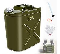 YILEFU Jerrican Essence,Diesel Jerricane,Bidon D'essence Vertical 10L-60L,Bidon De Carburant en Métal Portable,épaissi Réservoirs De Carburant De Secours Verts,pour Motos Et Automobiles,50L