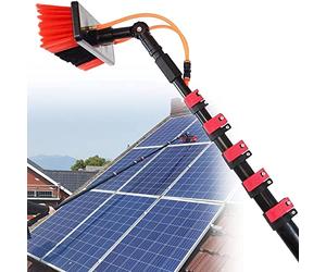 YILEFU Perche Telescopique,Lave Vitre Telescopique Professionnel,Nettoyage de Panneau Photovoltaïque Solaire Brosse de Tige de Nettoyage de Camion de Fenêtre,Tête de Brosse 55cm,7.2m/24FT
