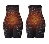 YileiOvo Short gainant pour drainage lymphatique à ions négatifs | Short gainant de réparation en fibre d'ion de soie glacée | Taille haute pour contrôle du ventre et culotte gainante pour femme, Noir