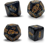 yilemeiyile Jeu de 4 dés Noir, dés de fête Dices Games Amusants pour Votre Vie, Jeux Occasionnels, Cadeaux