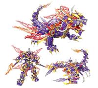 YILETKC 3 in 1 Méca Bloc de Construction Set, 662 Pièces Construction Briques MechWarrior Jouet, DIY Kit de Construction de Jouet, Cadeau de pour Enfants et Adultes (Violet)