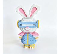 YILETKC Lapin aux Yeux Bleus Mini Construction Maquette Set, 3500 Pièces Construction Briques AnimauxJouet, Collectionner Blocs de Construction Modèle, Non Compatible avec Marques Grand