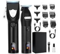 YiLFo Tondeuse Cheveux Hommes, Tondeuse Barbe Homme avec USB Cable, Rasoir Electriques Affichage LED, Kit 2-en-1Tondeuse Barbe et Cheveux Professionnelle pour Chauve, Degrader, Barbe 3 Jours et Salon