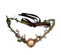 Yili Maizi Serre-tête de fée à fleurs - Couronne de feuilles - Accessoire d'elfe de la forêt - Pour femme - Pour Halloween, cosplay, photographie fantastique