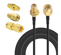 YILIANDO Antenne Extension RP-SMA Mâle vers RP-SMA Femelle Câble coaxial 3M RG174 + Kit de 3 Adaptateurs pour Adaptateur WiFi Routeur WiFi Passerelle Cartes réseau Mini PCI/PCIE