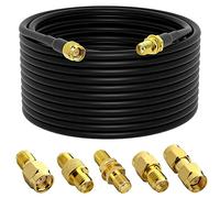YILIANDUO 10M/32 8ft Câble d'extension 50ohms RG58 SMA Mâle à Femelle Câble à Faible Perte + 5 Pièces SMA Mâle à Femelle Connecteur Coaxial pour Routeur 3G/4G LTE SDR Récepteur Dongle USB Scanner