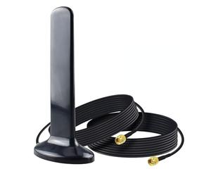 YILIANDUO 5G 4G Antenne WiFi 10dBi 600-6000MHz Haute Gain Câble Antenne Double SMA Mâle 2M avec Base Magnétique Solide pour Routeur sans Fil 4G 5G LTE, Réseau NB-IoT, Caméra de Sécurité sans Fil