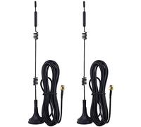 YILIANDUO Antenne WiFi Double Bande 2,4 GHz 5 GHz 5,8 GHz 9 dBi Base magnétique MIMO Antenne de routeur Double Bande RP SMA Antenne mâle pour routeur WiFi Carte réseau sans Fil Caméra IP (2 pièces)