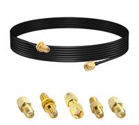 YILIANDUO Antenne WiFi Extension Câble SMA Mâle vers Femelle 5M/16,4ft Faible Perte RG174 Cable Coaxial 50 ohms+5 Pièces SMA Mâle à Femelle Connecteur Coaxial pour Antenne GPS Ham Radio Caméras