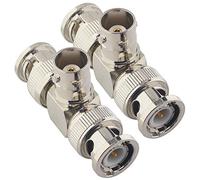 YILIANDUO BNC Séparateur Adaptateur BNC Femelle vers Double BNC mâle T Type Connecteur Coaxial RF Audio à 3 Voies pour Antennes Répéteur Amplificateur Signal Mobile Pack de 2