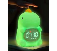 Yiliaw Réveil dinosaure avec veilleuse pour enfants avec entraînement au sommeil et machine sonore