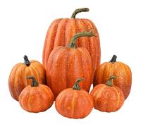 Yililay 7pcs Yellow Halloween Artificial Molon Pumpkins Life Lightgiving Fall Simulation Vegetables