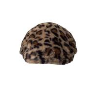 Yilingjc Béret en peluche léopard pour femme et fille, chapeau à rabat français, casquettes de shopping pour adultes, chapeau de peintre unisexe