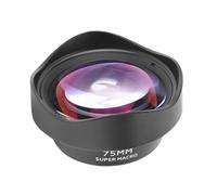 Yilingjc Objectif macro professionnel 75 mm effet DSLR à clipser pour téléphone portable Téléobjectif externe pour la plupart des smartphones Noir