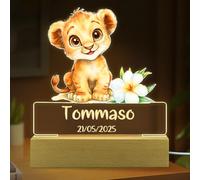 YiLingYiJiu Veilleuse Bébé Personnalisé Bapteme Garcon Cadeau, Nom et date de Naissance DIY, Personnalisé Lampe Chevet pour Enfant,Nouveau-né Cadeau de Anniversaire Noël Baptême (lumière chaude)