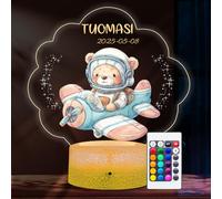 YiLingYiJiu veilleuse personnalisée bebe,Personnalisé Lampe Chevet pour Enfant,Cadeau Naissance Garcon et Fille Original,Nouveau-né Cadeau de Anniversaire Noël Baptême (B)