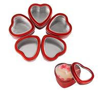 YiliYa Lot de 6 Contenants de Bougie, Pot a Bougie Vide Metal avec Couvercle Boîtes à Bougies, Fournitures de Fabrication de Bougies de Bricolage Rangement pour Thé, Bonbons, 60 * 60 * 27mm