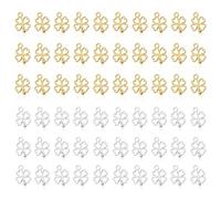 YiliYa Pendentif Trèfle Breloques en Métal,100 Pièces Breloque Mini Trèfle à Quatre Feuilles Pendentif Collier Porte-Bonheur Trèfle Accessoires de Bricolage pour Bijoux Bracelet Cadeau d'adieu
