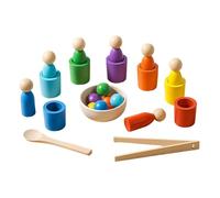 Yilohy Jeu de tri de couleurs en bois | Jouet éducatif précoce - Tasse de tri de couleur | Pour filles crèche maternelle salle de entre de soins de jour réunion de famille fête