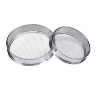 Yilotuce Tamis de jardin pour terre et pierres, écran en maille d'acier inoxydable, lot de 1 tamis de 25 cm et 1 de 20 cm