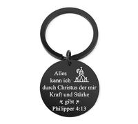 Yilousy Cadeaux chrétiens Porte-clés Idées cadeaux chrétiennes Confirmation Cadeau pour garçon Cadeaux de Sainte Communion, Philippiens 4:13, 3cm*8cm