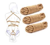 YILUQIFLY 3pcs Beige 10/5 mètres Bondage BDSM Corde de coton Super douce Corde de coton Fétiche SM Kinky Sex Adulte Jouet Doux Chanvre Sex Restraint Jouet (Trois pièces, 10m chacune)