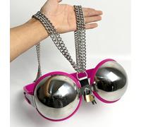 YILUQIFLY Appareil de chasteté féminin Soutien-gorge Acier inoxydable Réglable Esclave BDSM Métal Verrouillable Chaîne de sous-vêtements Jeu de Bondage Esclave érotique Fétiche Sexe Jouet (Rose)