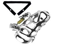 YILUQIFLY Cage de Chasteté Métal Homme pour Pénis Chastity Cage Masculine pour l'Exercice du Pénis Masculin SM Entraînement du pénis Jouets Sexuels pour Adultes (Grille, 50mm)