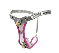 YILUQIFLY Ceinture de chastité invisible pour homme en acier inoxydable pour adultes avec deux châteaux et design en Y Jouet BDSM pour adultes dispositif de chasteté verrouillable (Rose 87-122cm)