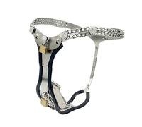 YILUQIFLY Ceinture de chastité invisible pour homme en acier inoxydable pour adultes avec deux châteaux et design en Y Jouet BDSM pour adultes dispositif de chasteté verrouillable (Noir 65-95cm)