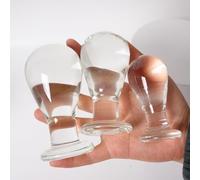YILUQIFLY Glass Anal Plug Massager Cristal Butt Plug Plusieurs Tailles Disponibles Sans pores Plug Anus Stimulateur de Masturbation SM Point G pour Femme Homme (B, 3PCS)