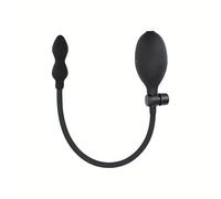 YILUQIFLY Plug Anal Gonflable en Silicone avec Pompe Manuelle et Tuyau Détachable Bouchon Anal Inflatable Dilatateur Anale pour Homme Femme Noir (B)