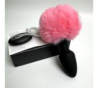 YILUQIFLY Queue courte en peluche télécommandée Bouchon anal vibrant en silicone 10 modes de vibration Trois couleurs disponibles Fun Adult Sex Toys Anal Plug Vibrator Male Female cosplay (Rose)