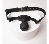 YILUQIFLY Silicone gode réaliste bâillon avec balle sangle réglable sur bouche bâillon avec serrure pour bondage bdsms jouet esclave Bâillon pour adulte respirant et doux BDSM (B)