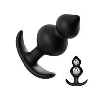 YILUQIFLY Silicone Plug Anal avec 2 billes en acier Sex Toys Femme Débutante Anus Homme Butt Plug pour Femmes Hommes Couples Stimulation du point G de la prostate (L)
