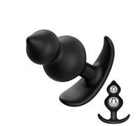 YILUQIFLY Silicone Plug Anal avec 2 billes en acier Sex Toys Femme Débutante Anus Homme Butt Plug pour Femmes Hommes Couples Stimulation du point G de la prostate (M)
