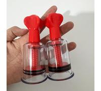 YILUQIFLY Tétons Stimulation Nippel Sucker Extra forte Set de paires Tétine transparente 2 pièces Noir Rose Sex toys Vagin Clitoris Ventouse Tire-lait Femmes Couples (Rouge, diamètre intérieur 3,1 cm)