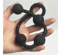 YILUQIFLY Unisexe Silicone Plug Anal 4 Pull Beads Anal Ball Masturbation Erotique Prostate Massager Dilatateur Anal Homme Femme Anal Sex Toy Extra Long Hook Anus Masturbateur (M)